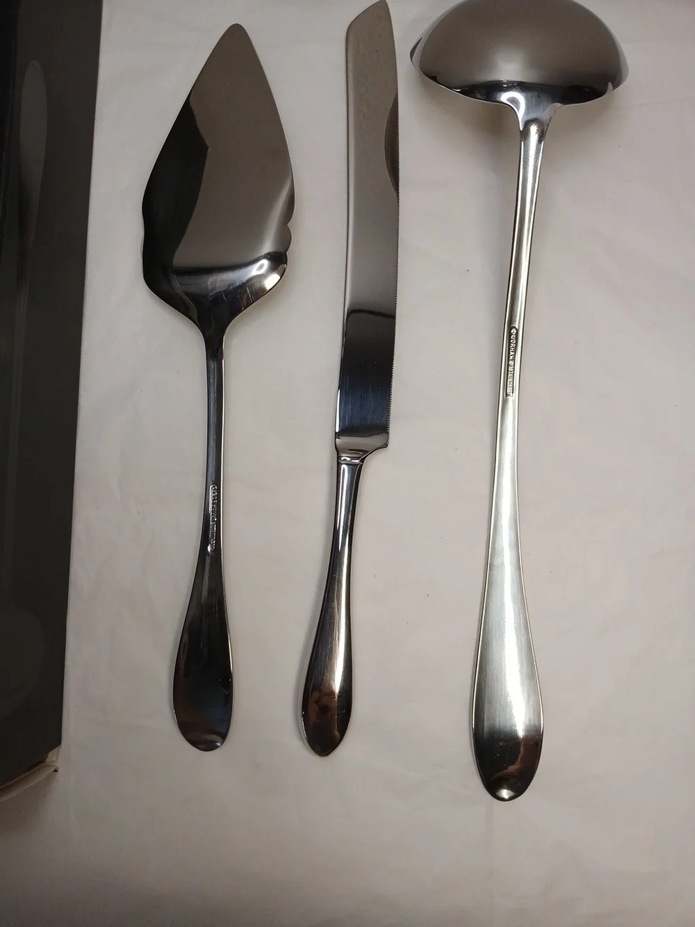 Gorham Silver-Tone Cake Server, Knife & Ladle Set